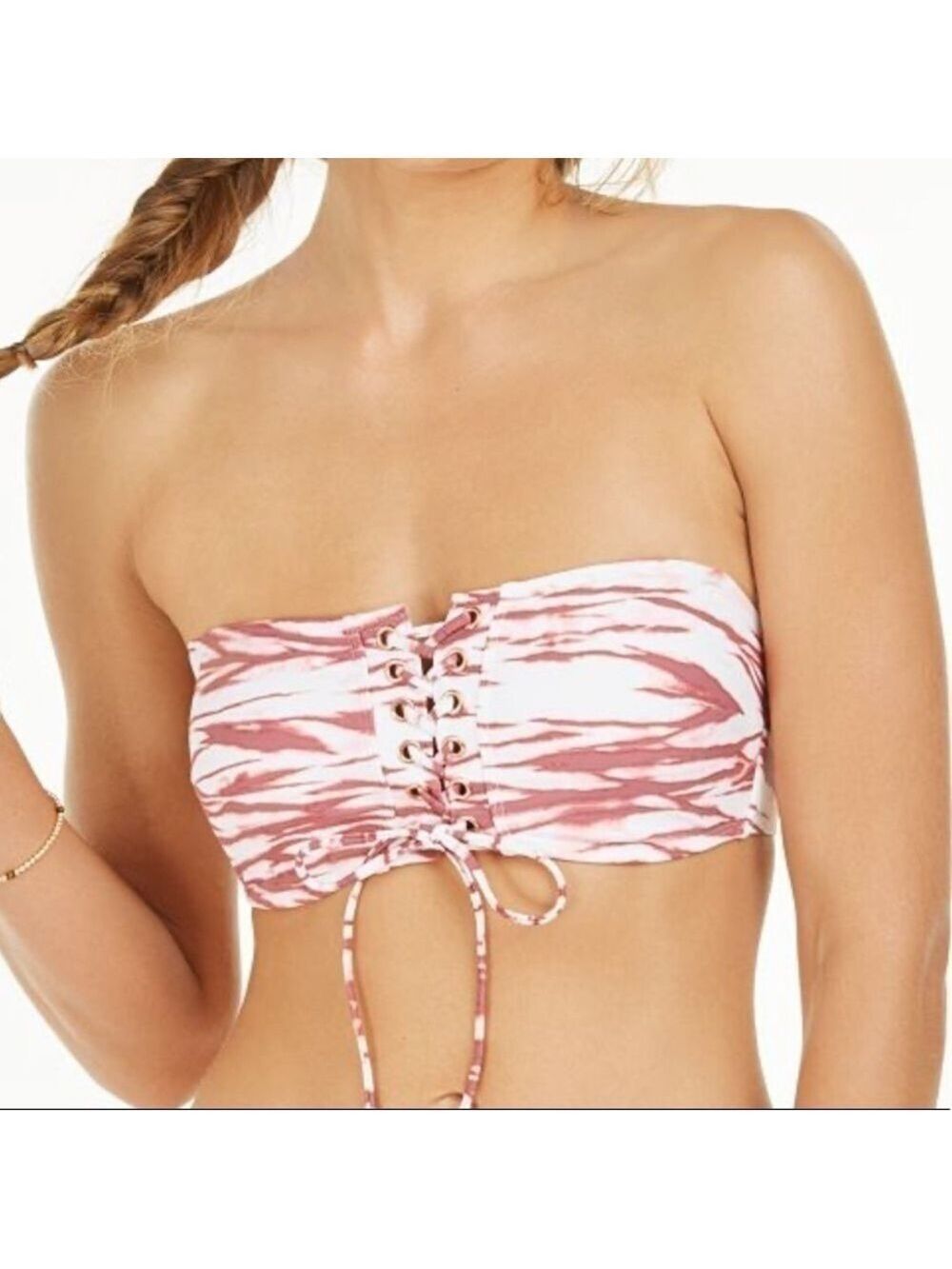 NEW Hula Honey Rib-Lace Bandeau Bikini Top